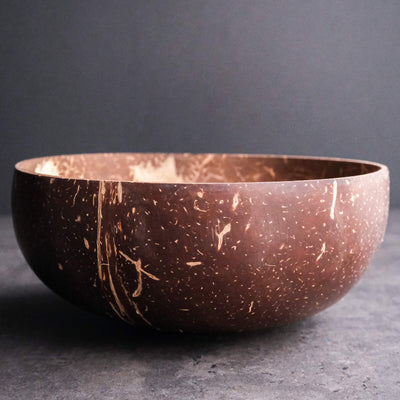 Hand cut eco friendly coconut bowl made from recycled coconuts, plastic-free